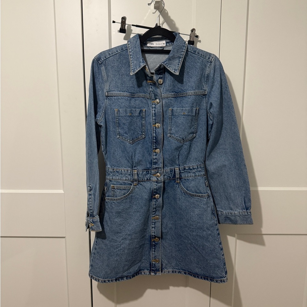 Zara Denim Button-Down Mini Dress